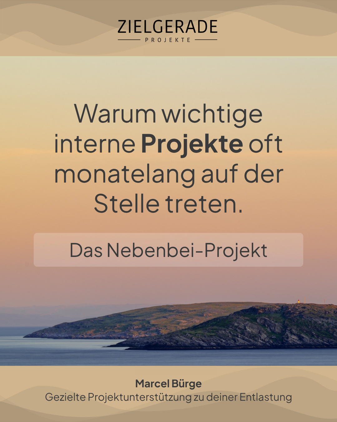 Titelgrafik zum Thema Nebenbei-Projekte: Warum wichtige interne Projekte oft monatelang auf der Stelle treten.