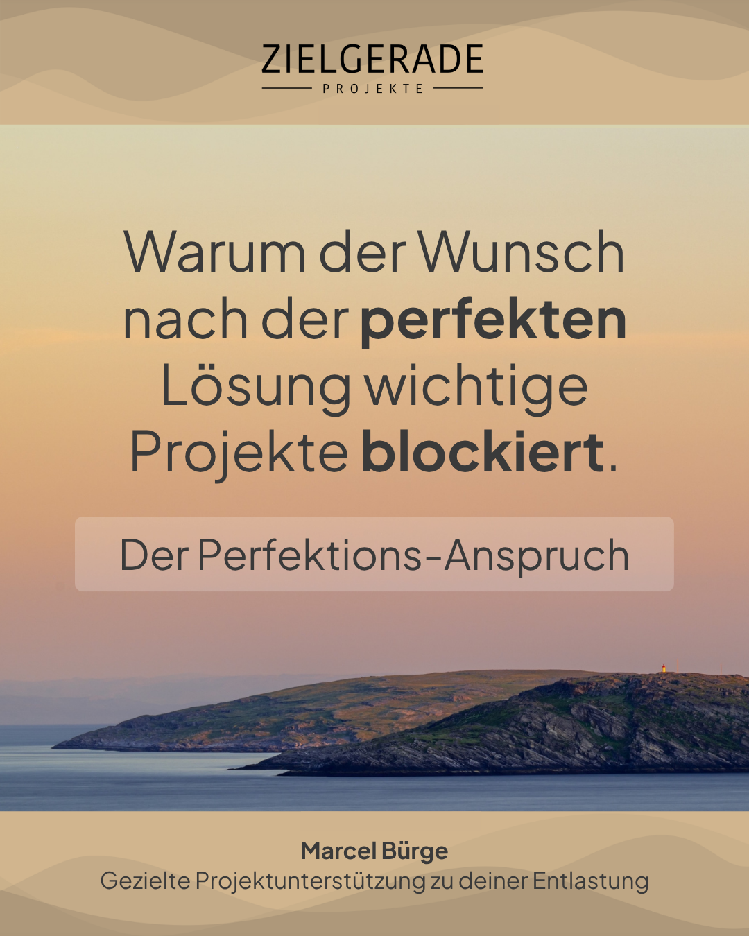 Titelgrafik: Warum der Wunsch nach der perfekten Lösung wichtige Projekte blockiert.